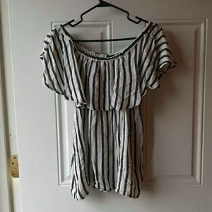 Striped off shoulder blouse